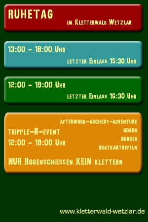 Öffnungszeiten Kletterwald Wetzlar